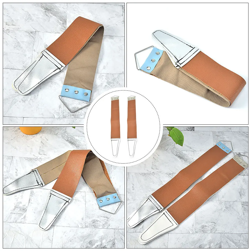 2 قطعة أشرطة شحذ مزدوجة الجوانب للاستخدام المنزلي مبراة الحلاقة اليدوية مناسبة للصيد مقص شفرات الحلاقة المستقيمة #5