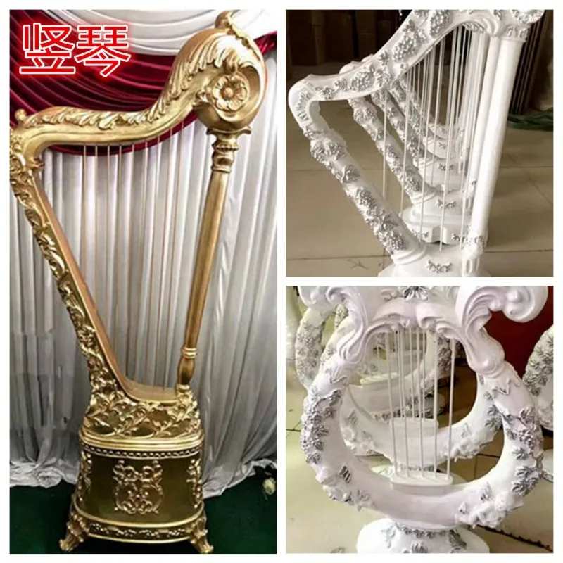 

Wedding supplies FRP stage road harp guitar decoration welcome area bar ornaments studio photography props