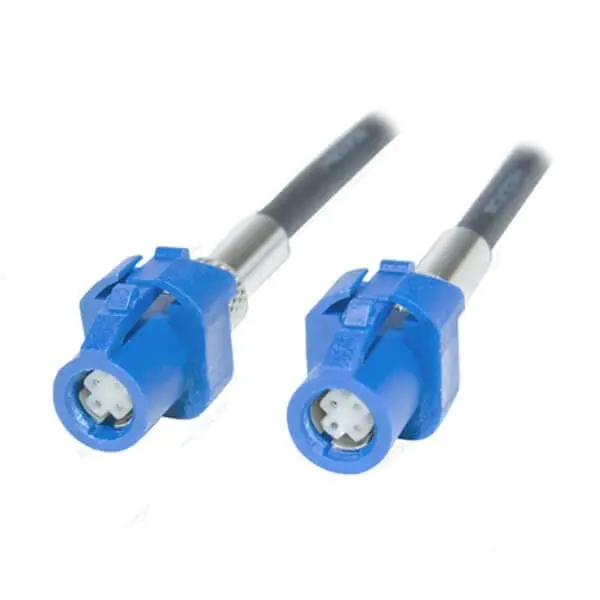 LVDS Cable 1M, 4 Pin HSD Female to Female Blue, High Speed Data Cable for Car LCD Display, Monitor, Automotive Video