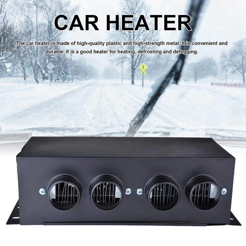 

Car Heater Fan, 12V Four Fans Car Heater Windscreen Defrosting Demister Heating Warmer Heater For Tractors, Trucks, Buses, Cars