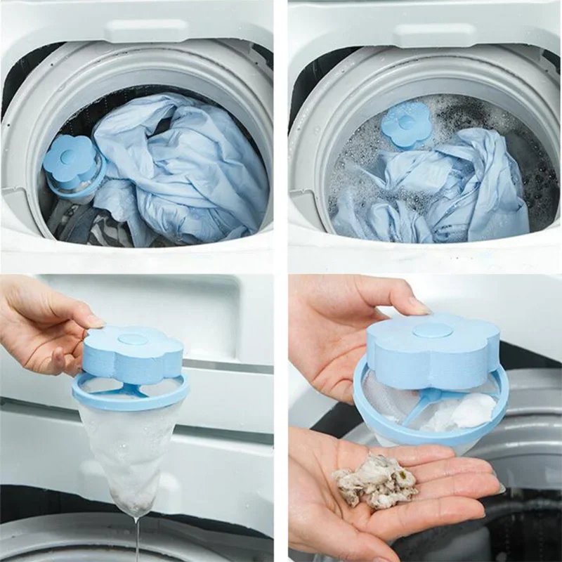 Catch Lint Washing Machine Laundry Ball Floating Pet Fur Lint Hair Catcher Clothes Cleaning Hair Removal Reusable Mesh Bag Pouch