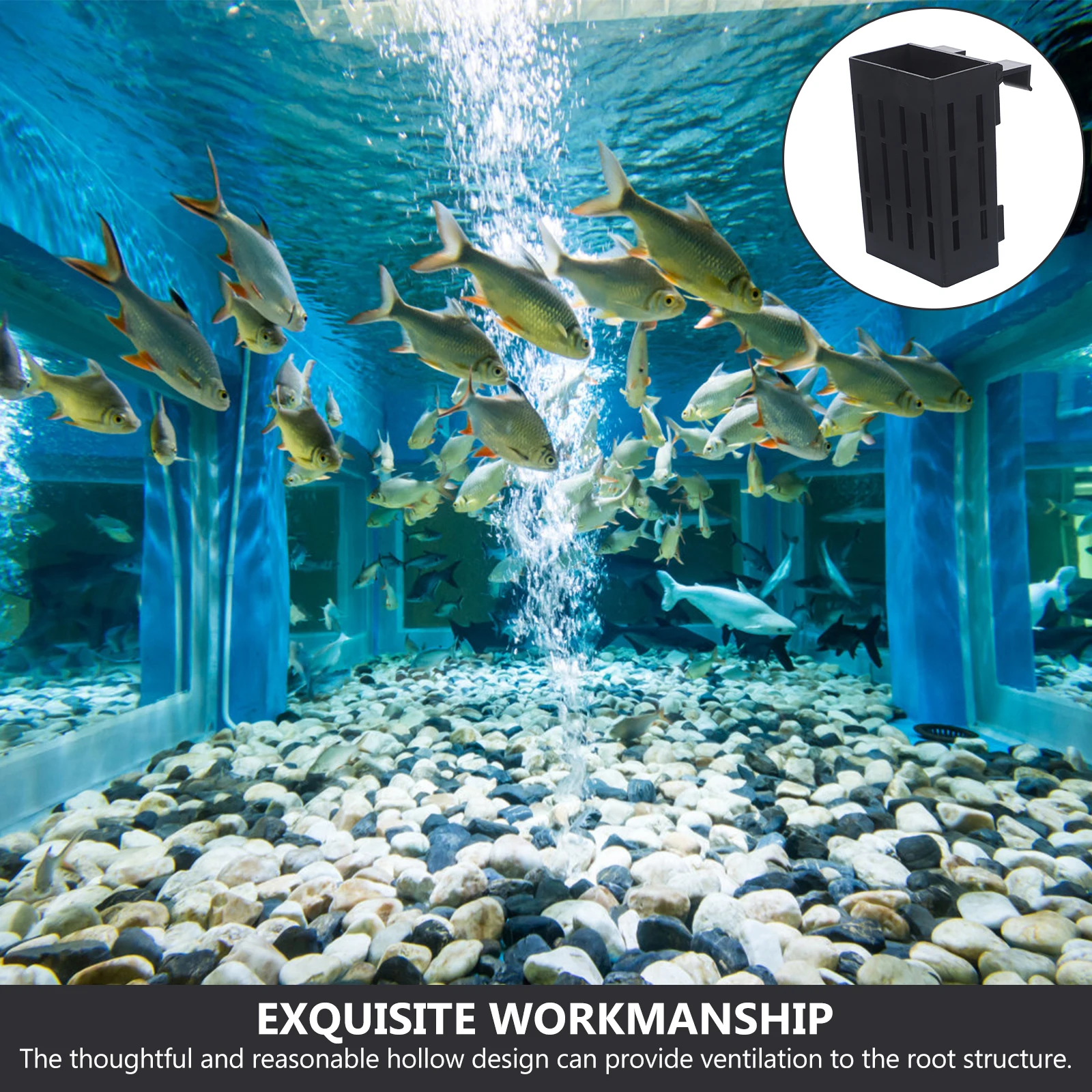 

3pcs Aquarium Plant Holder with Holes Aquatic Plants Planter Pot Fish Tank Decor Hanging Garden Supplies Plastic Material Long