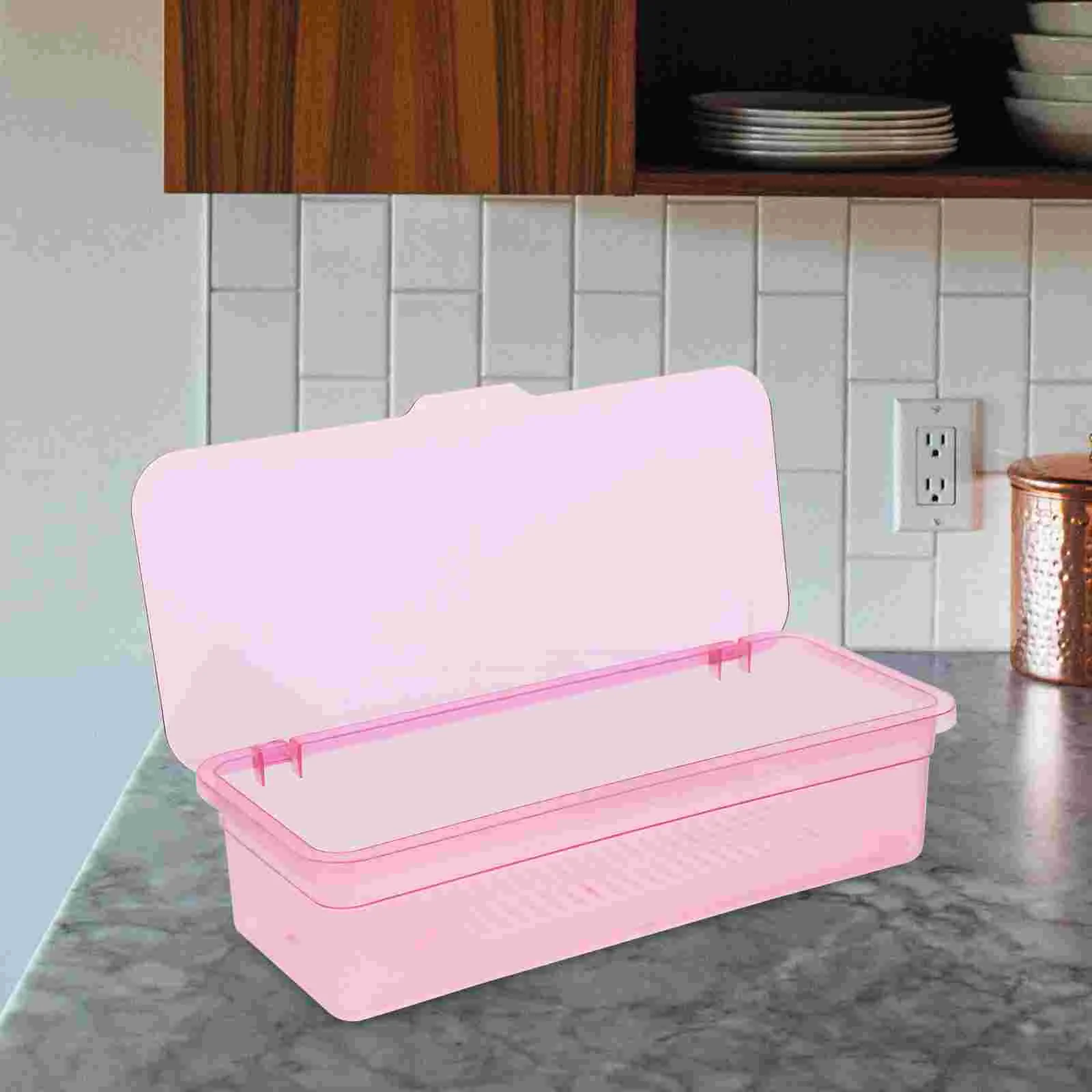 

Sponge Holder Cutlery Storage Box Chopstick Tray Drainer Basket Dinnerware Container Pink Cabinet