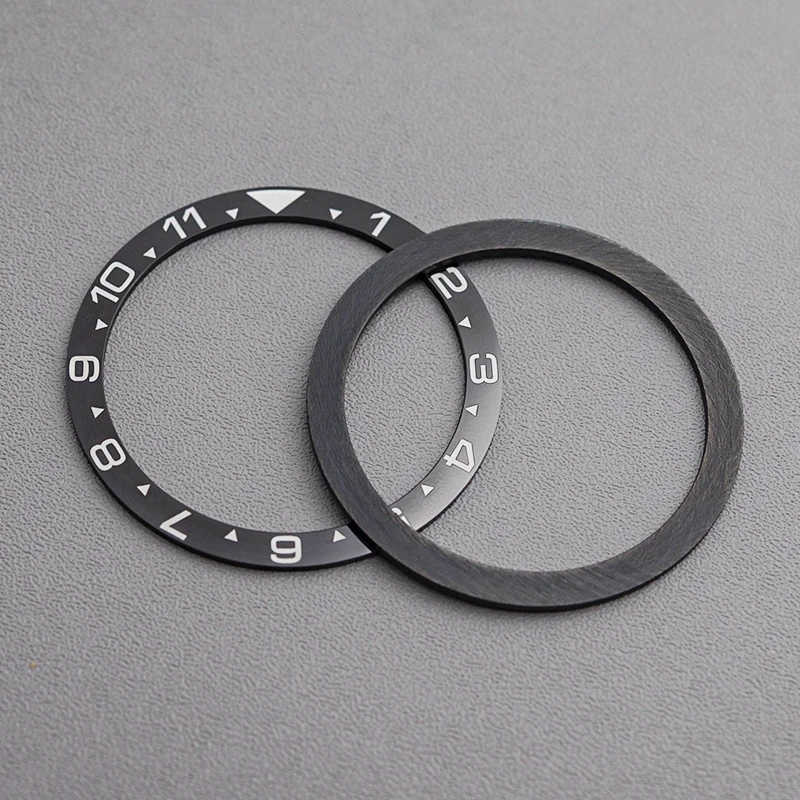 38mm x 31.5mm Flat Ceramic Bezel Insert Bezel Compatible with SKX007 SKX009 SRPD, NH36 NH35 Movement Case Bezel Watch Bezel