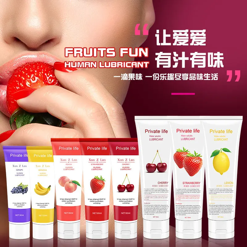 

Fruit aroma Edible Lubricant For Anal Vaginal Oral Sex Silicone Viscous Lubricating Oil Adult Sex Product Body Massage Gel