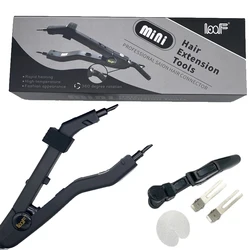 JR609 Qualität Schwarz Wärme Haar Stecker Temperatur Steuerbare Wärme Eisen Haar Verlängerung Tools Kit