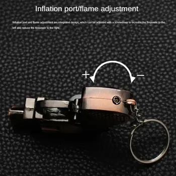 Cool mini pistolový zapalovač revolver plynový nafukovací tryskový plamen větruodolný zapalovač kovový přívěsek na klíče zapalovač zbraň cigaretový dárek 8 nejlepší prodej zapalovač o velikosti paralyzéru - №8