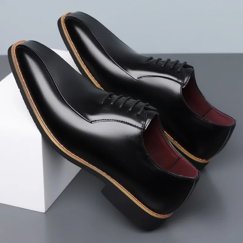 Men's Luxury Lace-up Business Casual Shoes Classic Low Top British Style Comfortable Leather Wedding Shoes Plus Size 47 48