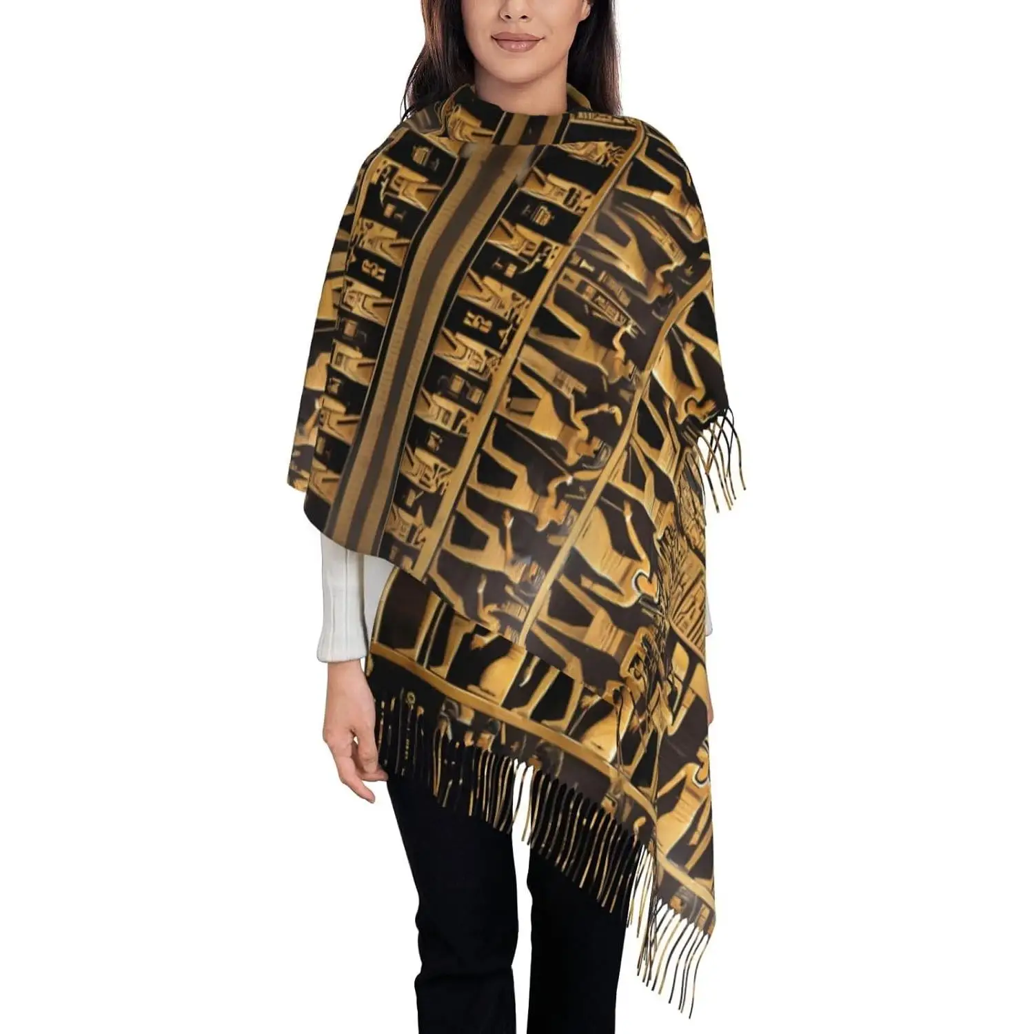

Print Tassel Scarf Oversized Thick Scarf Soft Scarves Ideal Fall Winter Scarf Shawl For Gift Women Spring Fall Winter