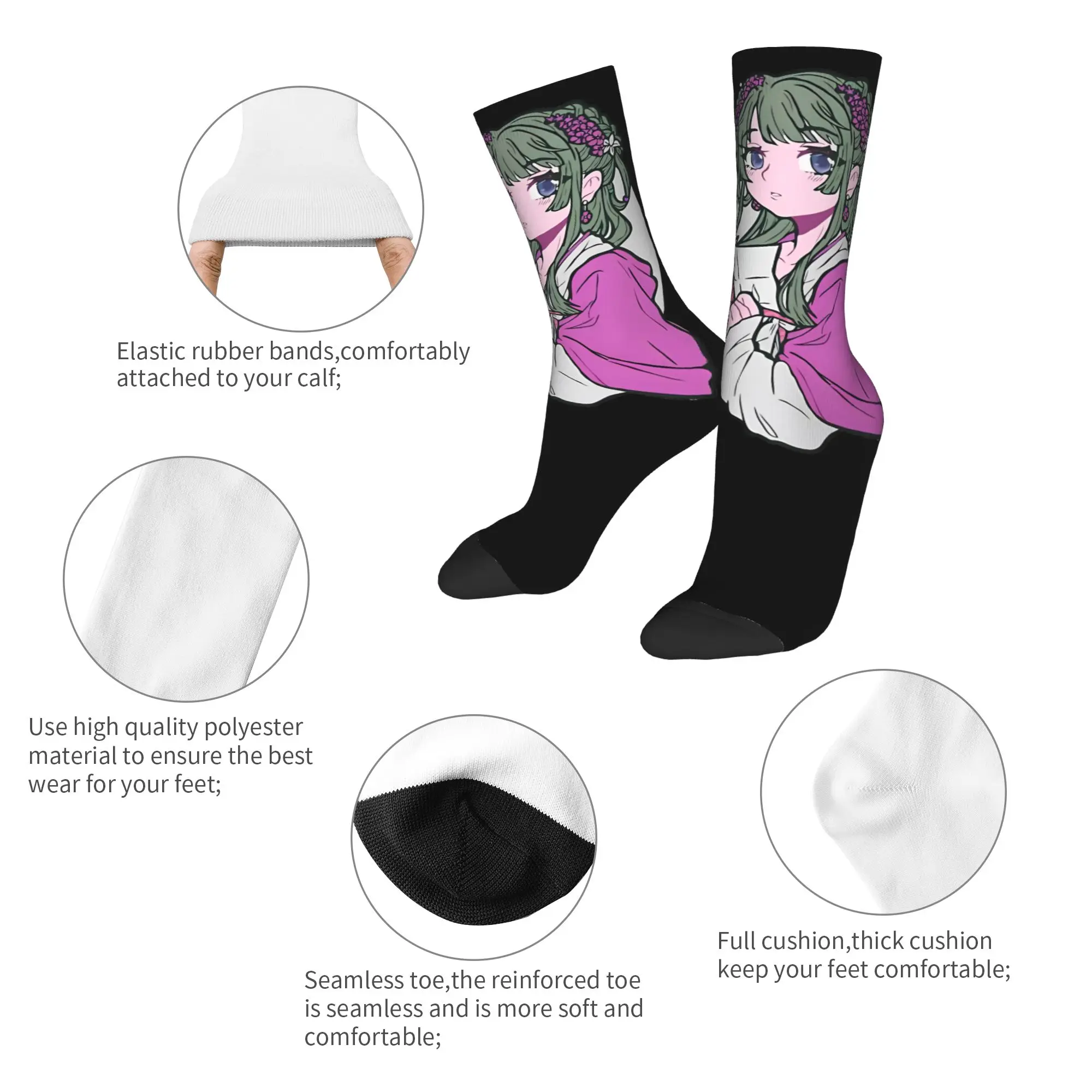 秋冬カジュアルメンズレディースマオマオアニメソックス薬屋日記吸汗サッカーソックス、