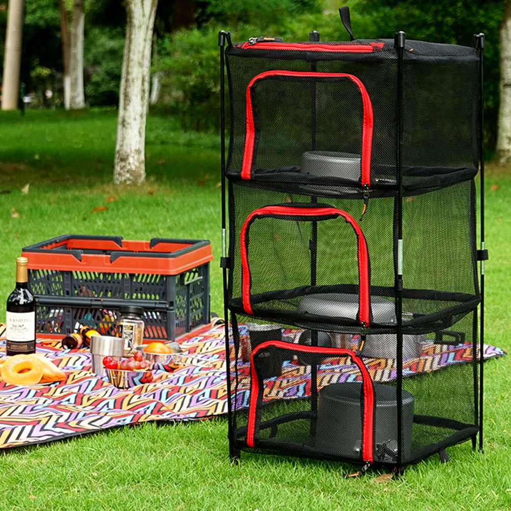 

1pc Drying Layers Outdoor Folding Square Anti-Deformation Mesh Hanging Dryer Sturdy Lightweight Storage Vegetable Fruit
