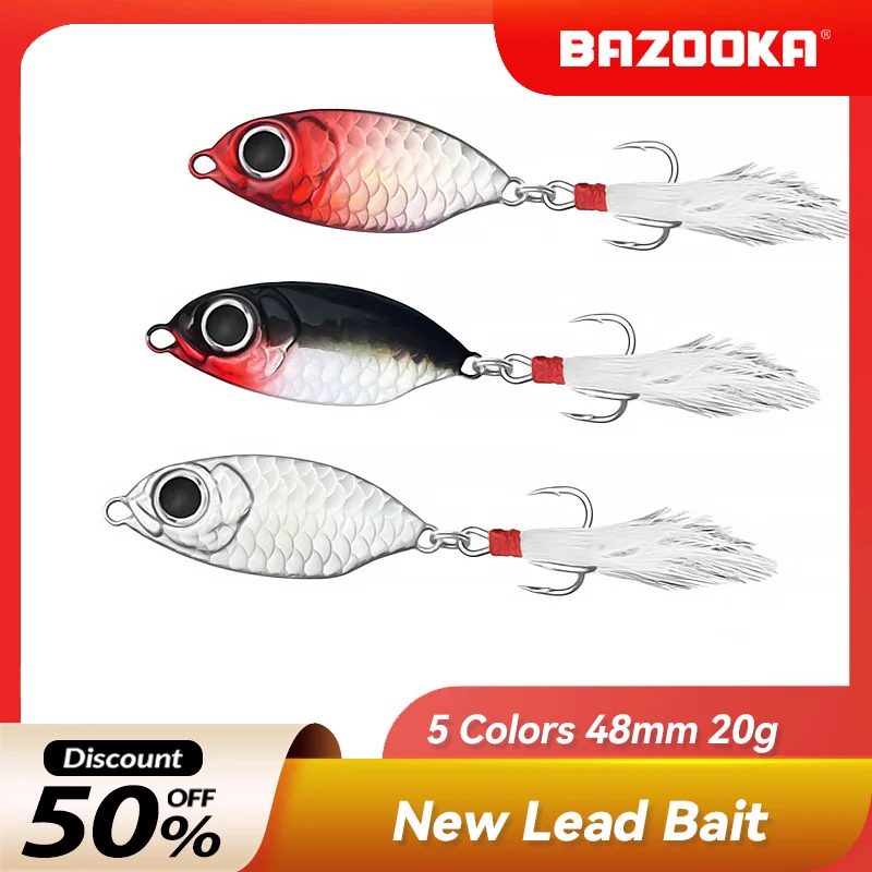 

5g10g15g20g Bazooka Rock Saltwater Artificial Metal Lead Jig Fishing Lure Hard Bait Cast Hook Wobbler Pike Tackle Bass