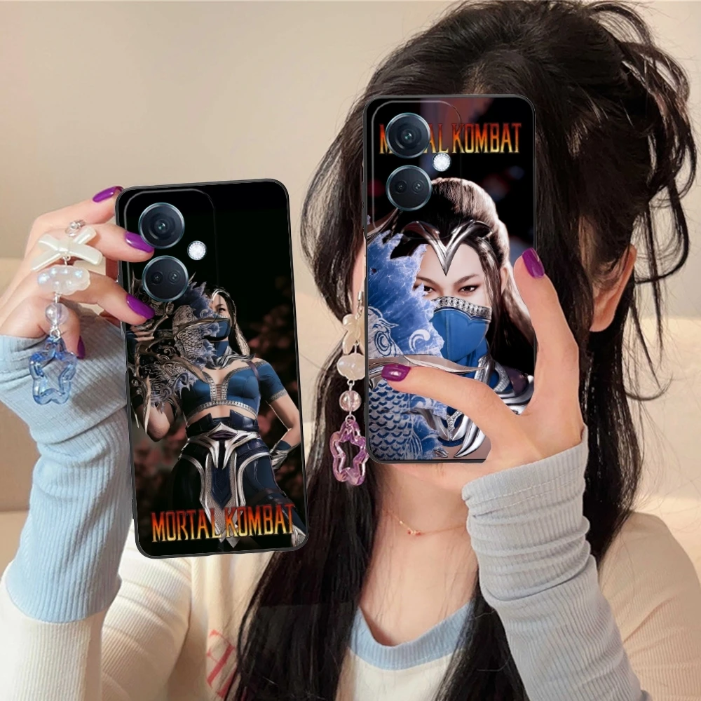 Mortal Kombat Kitana Mobile Cell Phone Case for OPPO Find X5 X3 X2 A93 Reno 8 7 Pro A74 A72 A53 Black Soft Phone Cover Shell