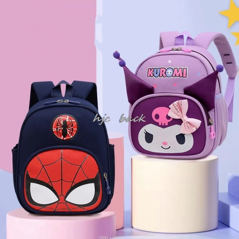 Linda Kuromi Melody mochila para crianças, bolsa de escola dos desenhos animados para meninos e meninas, mochila escolar do jardim de infância, mochila, moda boutique