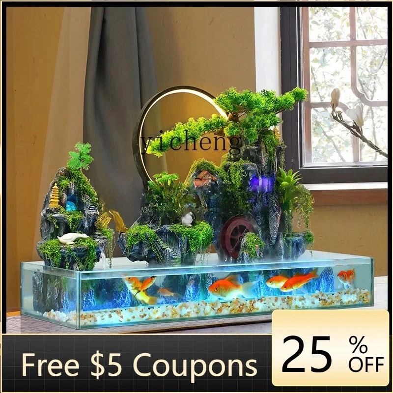L8-12 Creative Fish Tank Rockery Flowing Water Wealth Ornament Mountain Circulating Water Landscape