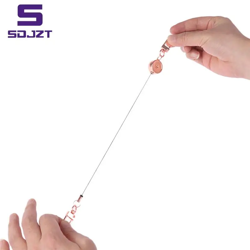 21MM Anti-theft Metal Easy-to-pull Buckle Rope Retractable Key Holder Elastic Keychain Sporty Retractable Key Ring Nurse Parts