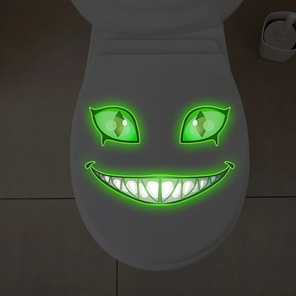 PVC Glow in the Dark Toilet Sticker for Demon Graphics Fun Addition to For Bathroom Walls or Seats 26 17cm 29 15cm