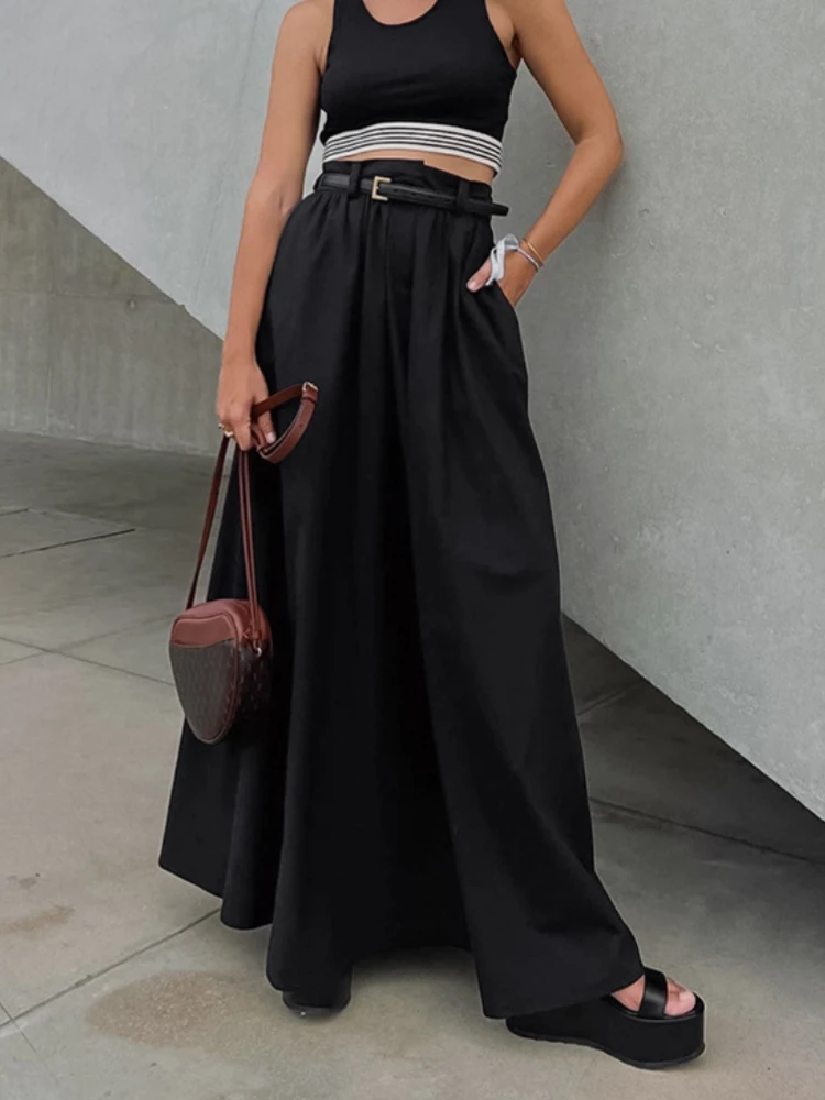 Jupes longues de couleur unie pour femmes Streetwear bureau dame Faldones Para Mujer élégant Jupe Longue Femme mode coréenne vêtements