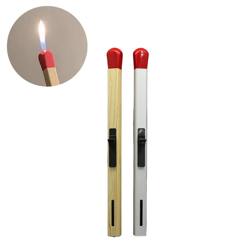 

Creative Matchstick Shaped Lighter Refillable Practical Long Matchstick Lighter Adjustable Metal Lighter for Fireplaces Camping