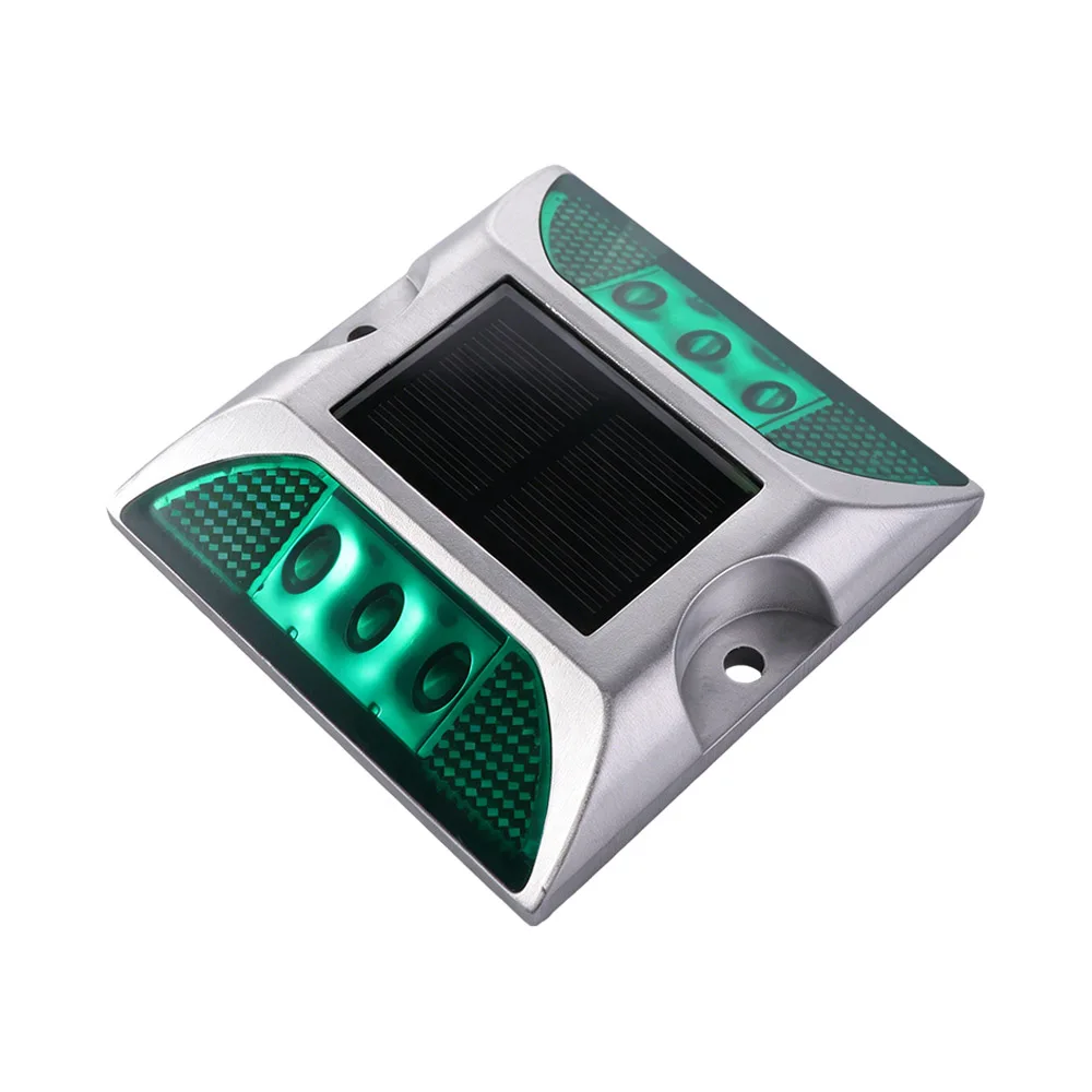 Square Solar Road Stud Light IP68 Waterproof Double Side LED Ground Light Aluminum Durable Traffic Marker Light Night Street