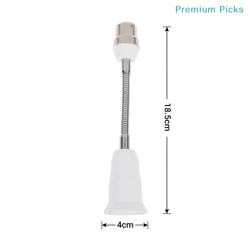 portableB22 to E27 Lamp Base Extension 360° Adjustable Flame Retardant PBT 10CM Adapter for Hotel Commercial Lighting