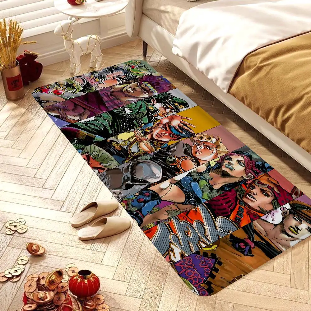 JoJos Bizarre Adventure Retro Anime Hallway Carpet Non-Slip Laundry Room Mat Laundry Decor Balcony Living Room Rugs