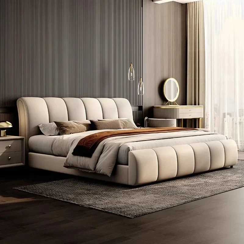 Luxury Double Bed Bedroom Frames Queen White French Couple Bed Modern Lounge Cama De Lujo Para Dormitorio European Bedroom Stuff