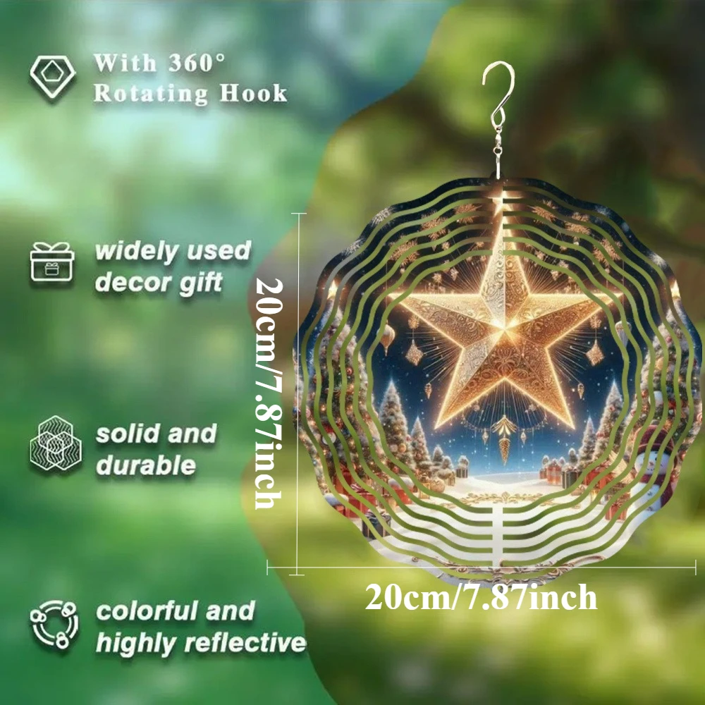 1pc 3D Rotating Wind Chime & Wind Spinner with 505° Continuous Spin, Metal Frame & Soothing Sound for Garden, Patio, Balcony