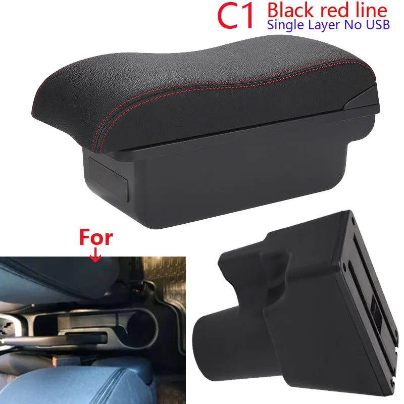 Voor Kia Picanto Armsteun Doos Voor Kia Picanto 3X-Lijn Auto Armsteun Gebogen Oppervlak leer Eenvoudige installatie opbergdoos Interieur