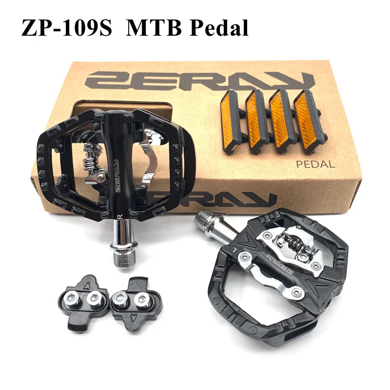 ZERAY Cycling Road Bike MTB Clipless Pedals Self-locking Pedals ZP-109S SPD Compatible Pedals Bike Parts Upgrade Of ZP-108S