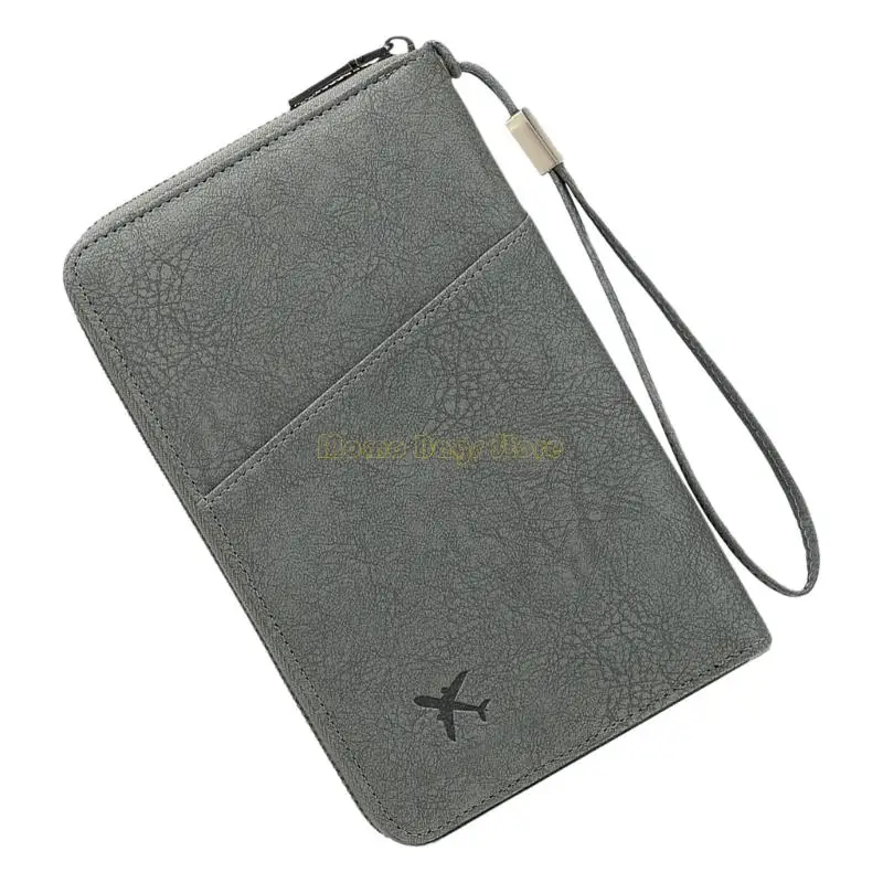 محفظة X90D PU لجواز السفر مع تخزين متعدد الطبقات وحامل بطاقات مانع للتنقل اليومي والمغامرات الخارجية #4