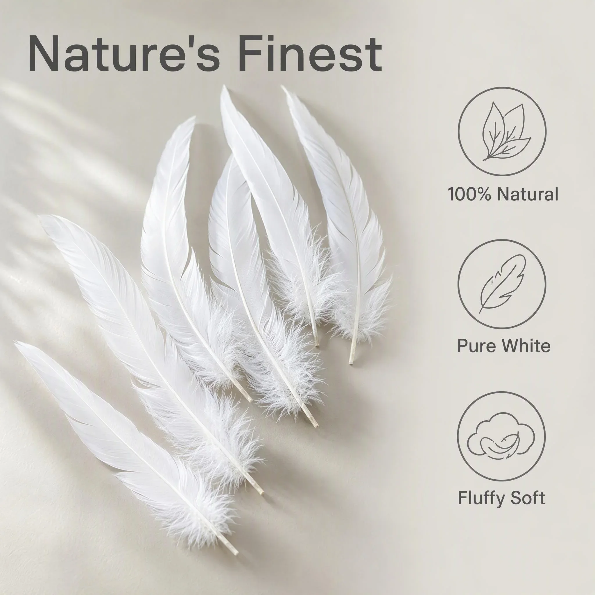 Long White Rooster Tail Feathers 15-35cm Natural Plumes for DIY Clothing Accessories Jewelry and Party Decor
