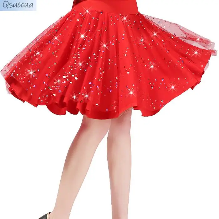 Lente En Zomer Nieuwe Latin Dance Dance Rok Square Dance Middelbare En Oudere Rok Praktijk Kleding Korte Rok