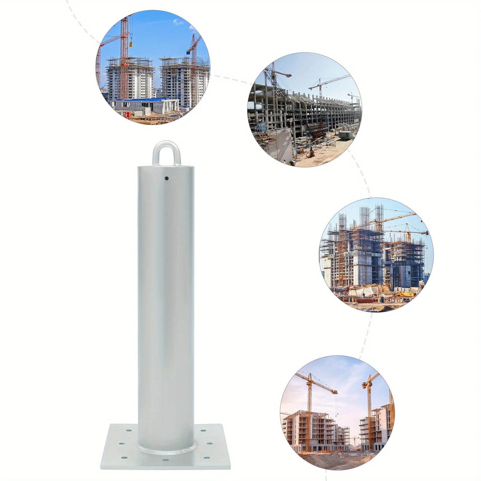 Heavy-Duty 24"x10" Fence Post Base | 5000lb Capacity Anchor Base for Deck/Balcony/Pool