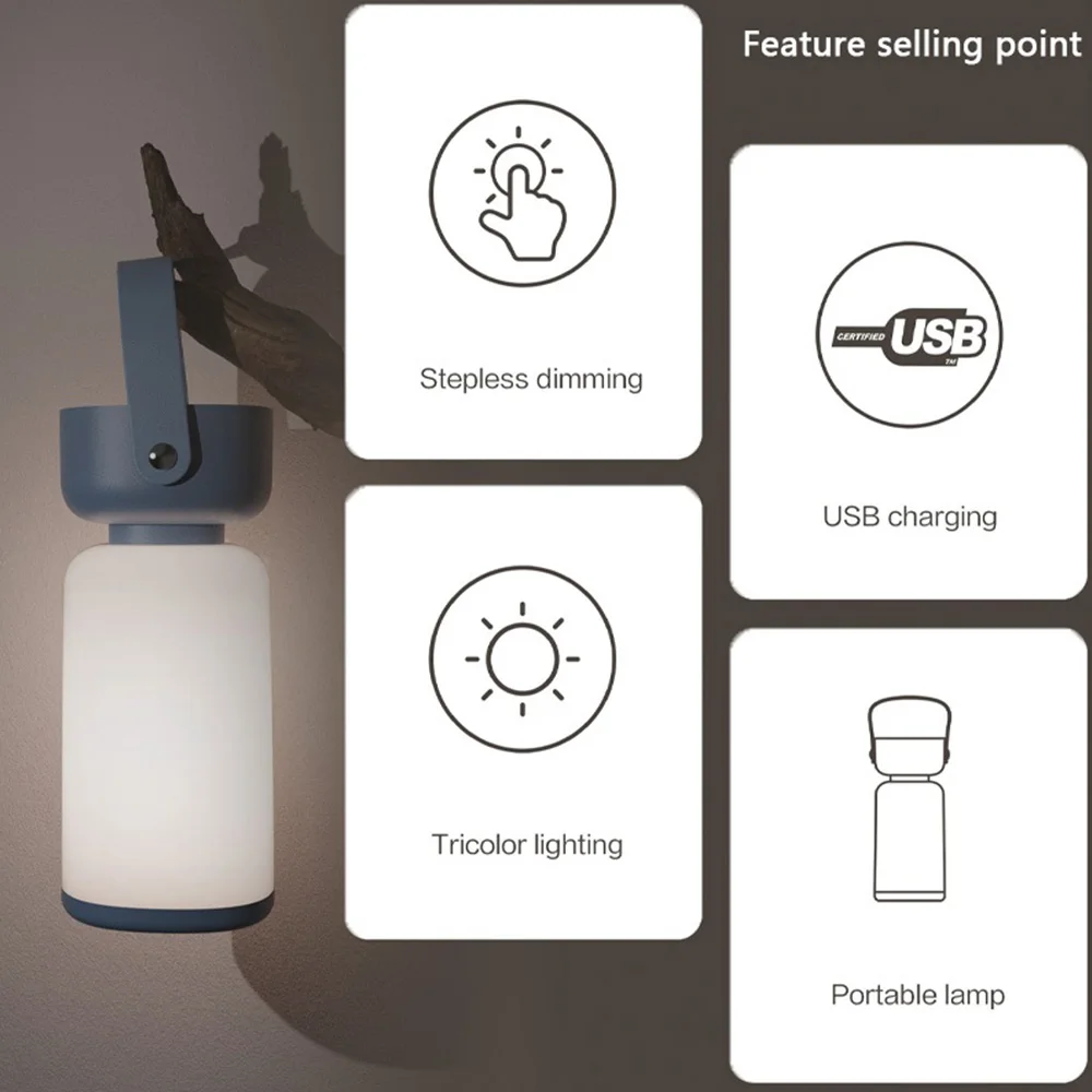 Lampe de camping extérieure portable aste, lumière ambiante créative pour chambre à coucher, lumières d'urgence domestiques