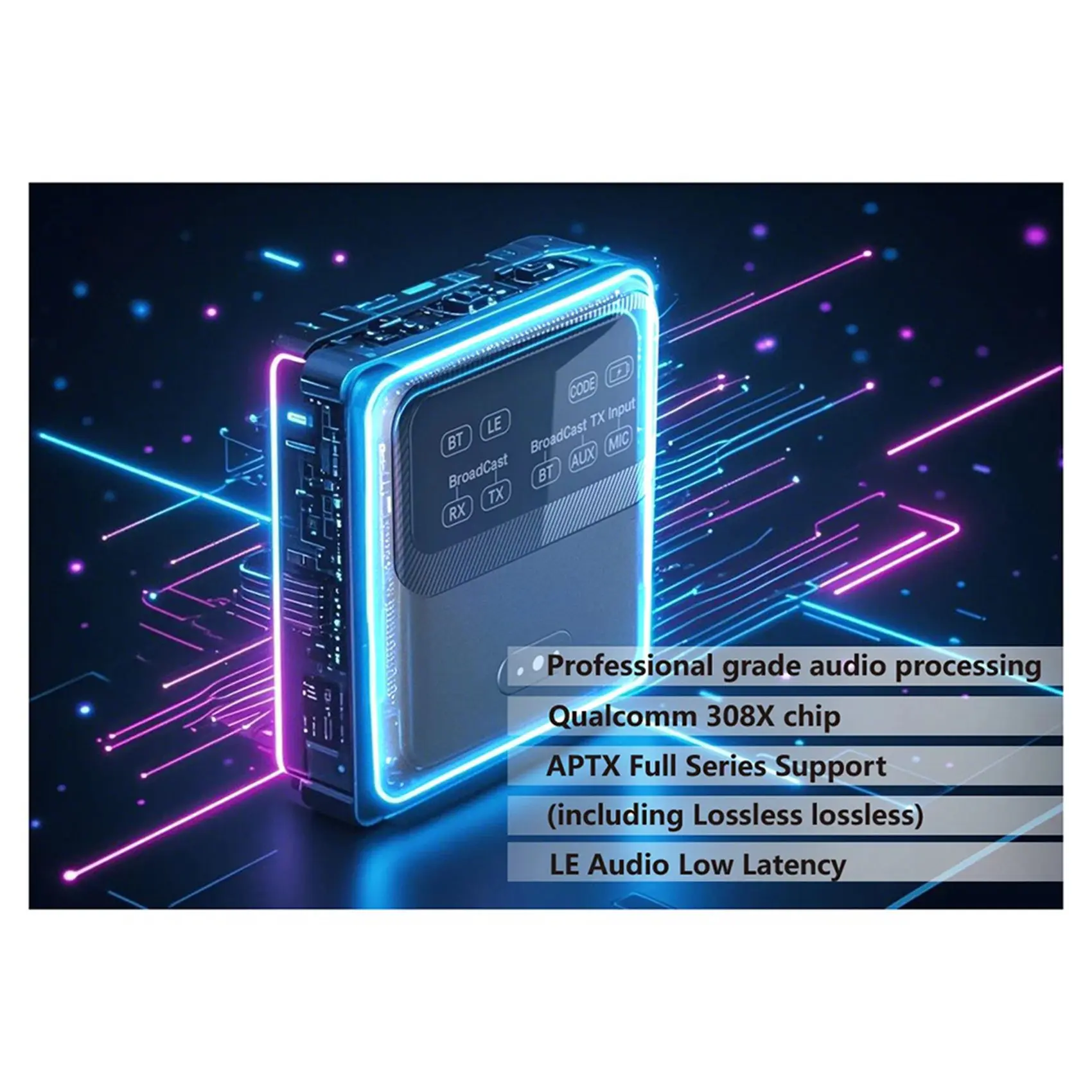 

【PUBLICITY】2X Bluetooth 5.4 аудиоприемник-передатчик Aptx-LL/HD/AD LC3 Auracast LE, аудиоадаптер, беспроводной стерео-аудиоплеер с Mi