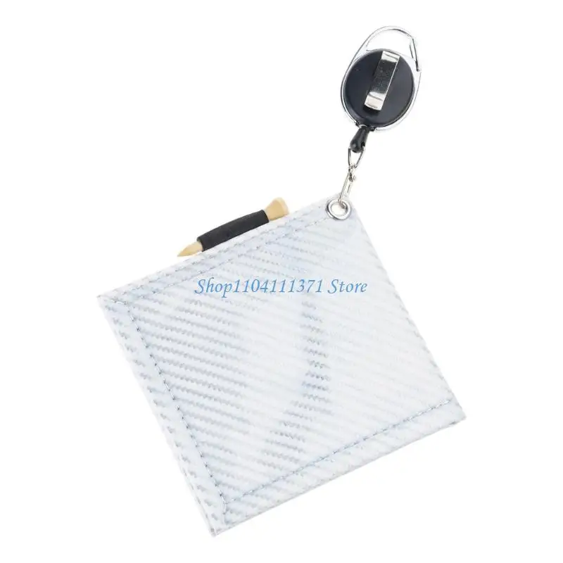 P9FC Square PU Golf Ball Club for Head Cleaning Towel with Retractable Keychain Buckl