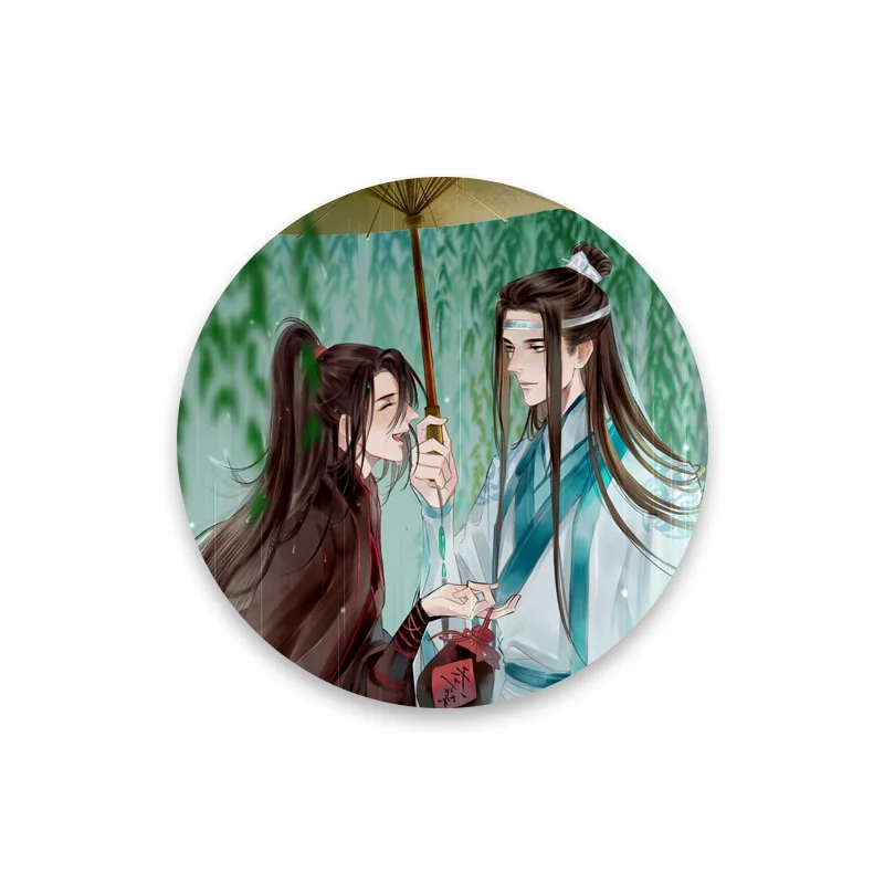 أنيمي مو داو زو شي المفاجئة في بروش الكرتون شارة لان زان وي Wuxian Lan Wangji التلبيب دبوس اكسسوارات للملابس على ظهره هدية