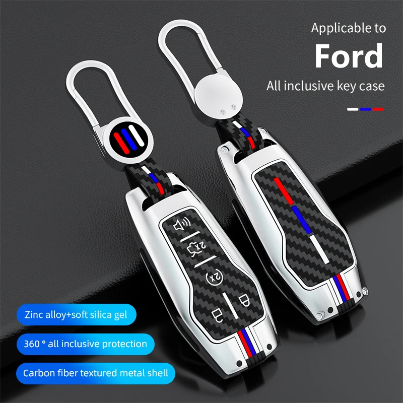 4 /5 Buttons Zinc Allo Car Key Case Cover For Ford Fusion Mondeo Mustang F-150 Explorer Edge 2015 2016 2017 2018 Car Accessories