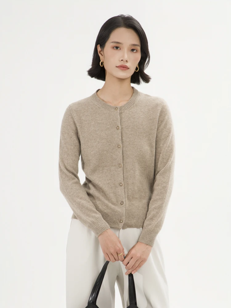 دافئ دافئ ربيع الخريف سترة الملابس النسائية 100% سترة الكشمير لينة الكورية الإناث طويلة الأكمام التنقل معطف محبوك