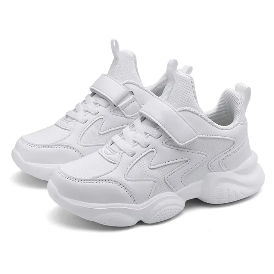 

White Kids Shoes For Boys And Girls Fashion Children Comfortable Breathable Sneakers Non-slip School Casual Walking Footwear