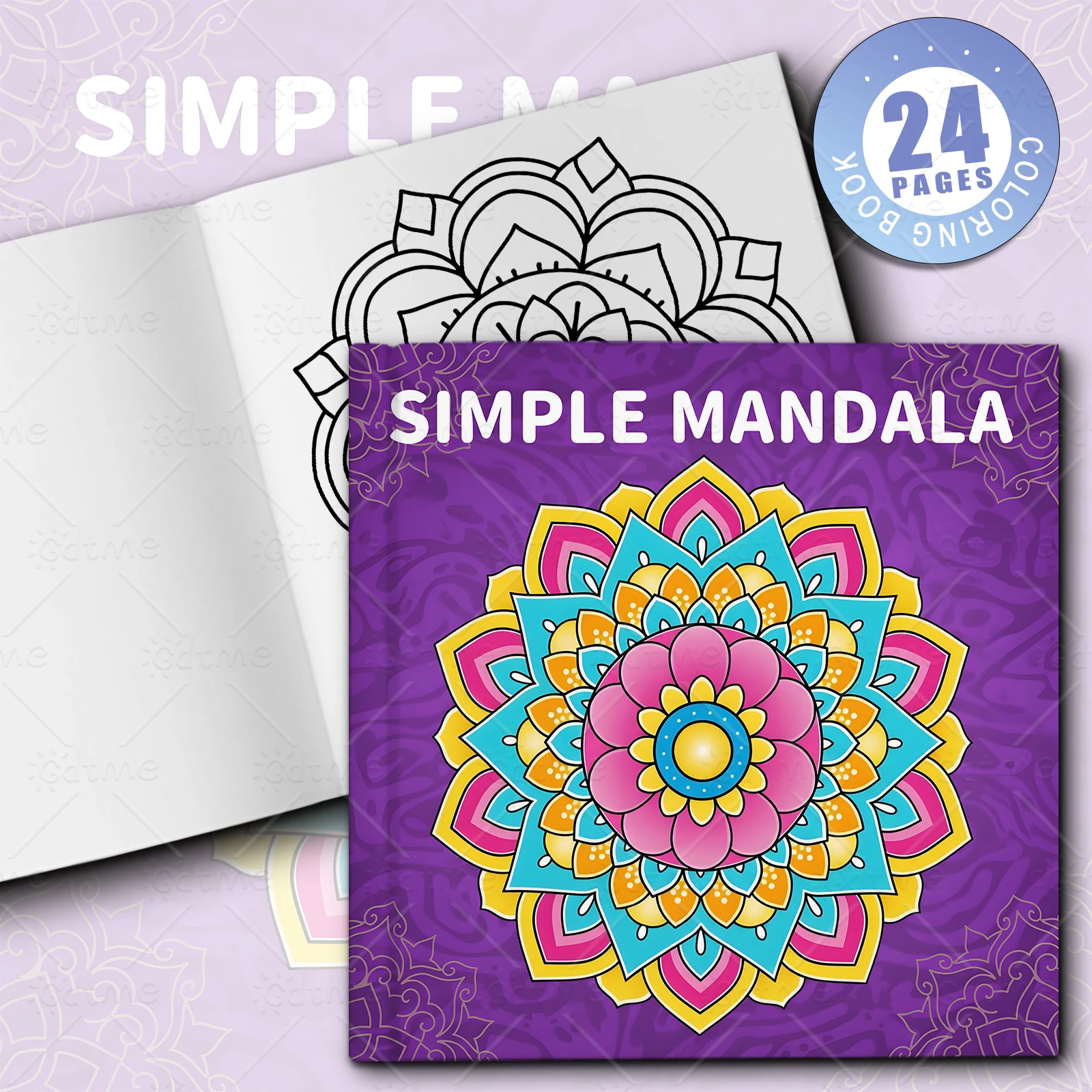 SIMPLE MANDALA Coloring Book Simple Joys Stress Relief Drawing Book Perfect Gift for Party and Birthday Christmas