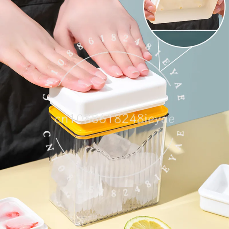 Soft Rubber Bottom Frozen Ice Cube Mold Press Demoulding Ice Grid