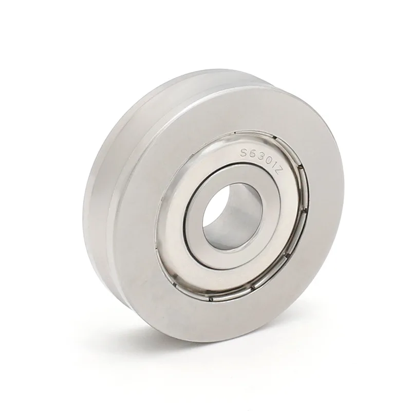 Stainless steel non-standard deep groove ball bearing s6301zz with concave u-groove, ideal for mechanical equipment guide rails