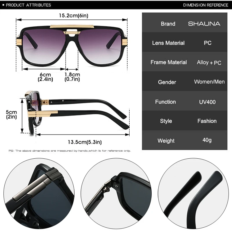 SHAUNA Retro Double Bridges Square Men Sunglasses Fashion Brand Designer Orange Blue Shades UV400 Women Sun Glasses
