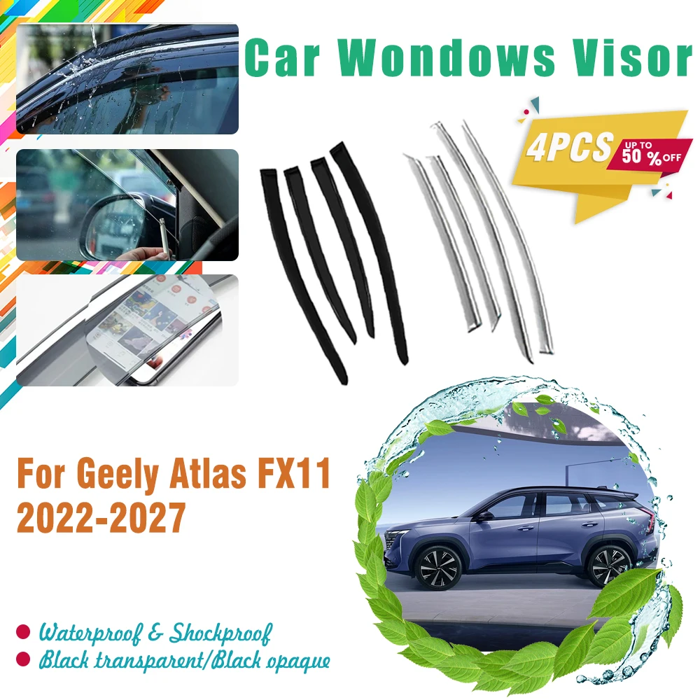 Car Windshield For Geely Atlas FX11 Boyue L Starray 2022-2027 Waterproof Sun Rain Window Visor Rain Guard Trims Auto Accessories