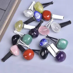 Natural Stone Car Vent Clip Irregular Raw Mineral Quartz Tumble Stone Car Interior Decoration Aromatherapy Perfume Clips Healing