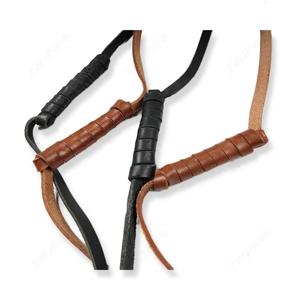 Tactical Military Real Leather Man Reel Chain Keychain With Metal Hook