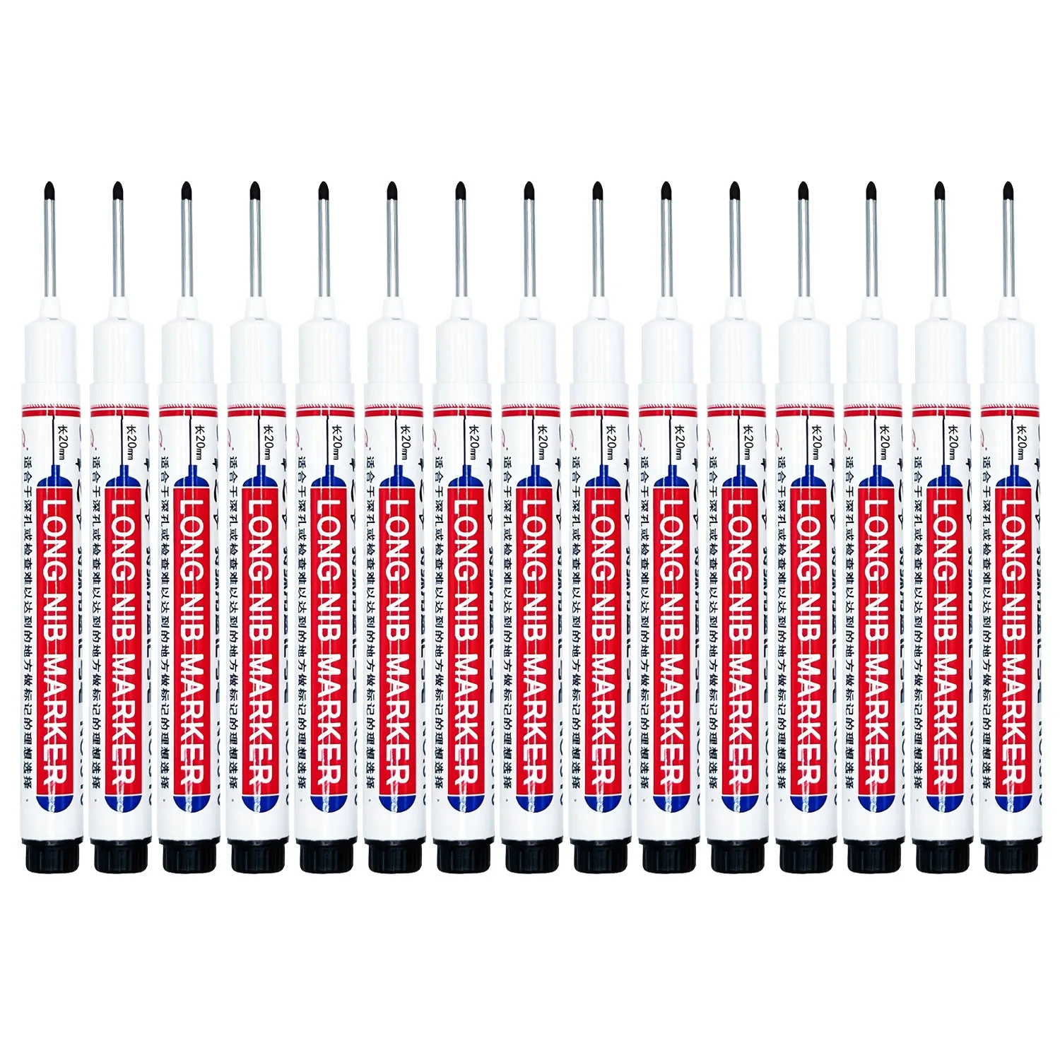5-15 stuks 20mm Diepe Gat Lange Punt Markeringen Voor Metaal Perforeren Pen Waterdicht Badkamer Houtbewerking Decoratie Multifunctioneel
