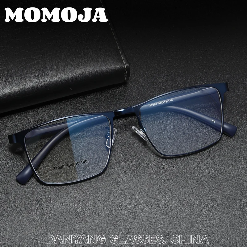 

MOMOJA 2026 New Ultra Light Alloy Men Business Eyeglasses Frame Square Comfortable Casual Flexible Glasses For Daily Wear 31090